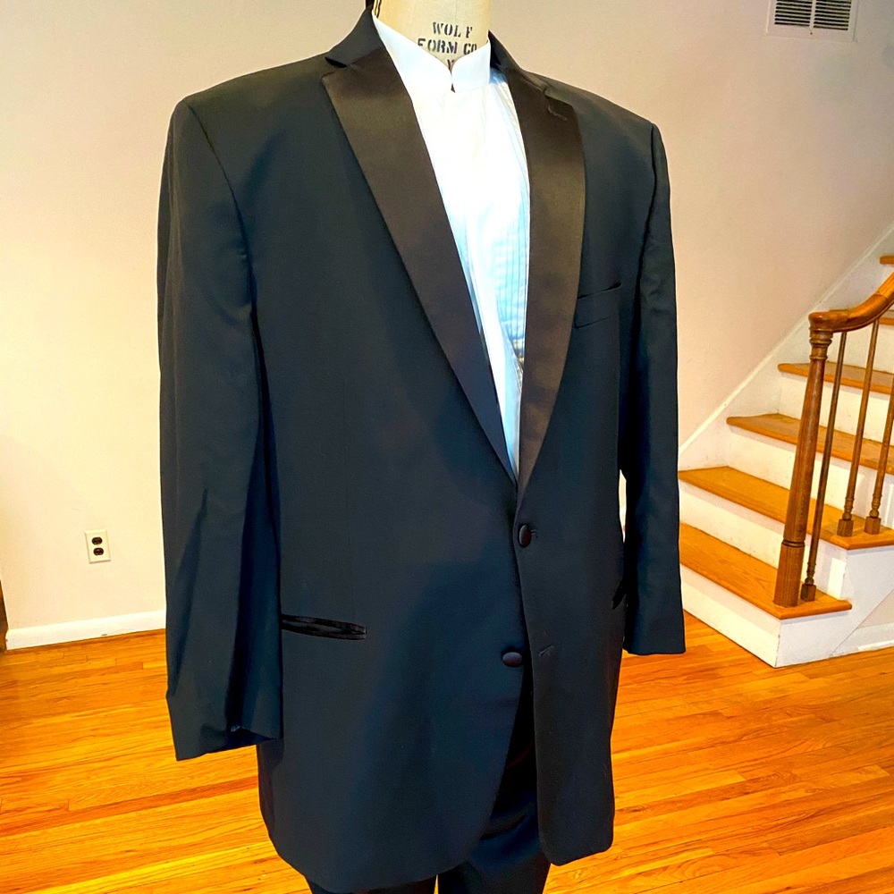 🔥🔥HOST PICK Men’s Big & Tall Calvin Klein Black Tuxedo Size 50L🔥🔥